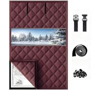 Copertura for finestre for l'inverno, kit di isolamento termico for finestre for l'inverno, pellicola for finestre visibile che blocca il calore for soggiorno e cucina(Brown,39x110in/100x280cm)