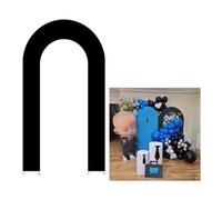 Copertura for fondale ad arco a forma di U for decorazioni feste compleanno e matrimoni, elastica su entrambi i lati, con supporto aperto Copertura per Archi Nuziali(Black,3ftx6.5ft)