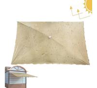 Copertura for ombrellone rettangolare, telo di ricambio anti-UV for ombrellone da mercato all'aperto, copertura di ricambio impermeabile for ombrellone quadrato da giardino(Khaki,2x1.5m (6.5'x5' ))