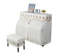 Copertura for pianoforte minimalista Suonare il in pizzo singola doppia panca Per Proteggere Il Pianoforte(White,Bench 36x76cm 1piece)
