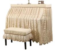 Copertura for pianoforte ricamata a forma di cuore Custodia protettiva for in pizzo for sgabello for moderno Per Proteggere Il Pianoforte(Beige 1,Bench cover76x36cm)