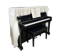 Copertura for pianoforte ricamata in pizzo bianco, doppio strato di garza, custodia protettiva for, cuscino for sgabello rivestito for Per Pianoforti(56x36cm)