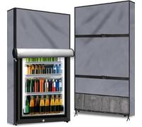 Copertura Frigorifero, 210D Oxford impermeabile e antipolvere protezione esterna con Cerniera e prese d'aria, per congelatori verticali bevande, celle frigorifere (Gray,58 * 58 * 142cm)