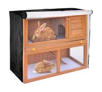 Copertura Gabbia Conigli | Forniture Rettangolari Con Protezione UV Per Animali Domestici In Inverno - Doppia Copertura Per Conigliera Antipolvere Con Finestra Visibile | Per Giardino