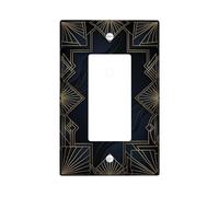 Copertura geometrica per interruttore della luce a bilanciere singolo, linee moderne forme N/a plastica nera di dimensioni standard accenti interruttori da parete piastre per nuovo appartamento casa