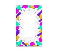 Copertura geometrica per interruttore della luce a bilanciere singolo, moderna astratta triangolo cerchio estate viola plastica dimensioni standard piastra decorativa per soggiorno camera da letto