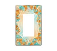 Copertura geometrica per interruttore della luce a bilanciere singolo, triangoli moderni e contemporanei, a molla, turchese, plastica, dimensioni standard, piatti decorativi da parete per casa
