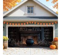 Copertura gotica per porta del garage di Halloween, calderone nero e teschio grande decorazioni per porte del garage, decorazione autunnale per interni ed esterni, decorazione per feste di Halloween