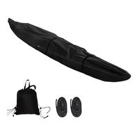 Copertura impermeabile 420D per kayak e canoa con cerniera, protezione da pioggia, protezione solare e antipolvere, copertura nera resistente per kayak e canoe da 3 m