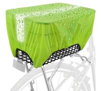 Copertura Impermeabile 45L per Cestino e Portapacchi Posteriore Bici con Banda Rifrangente e Bauletto Verde
