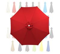 Copertura impermeabile di ricambio per ombrellone da terrazza, 3 m, 2,7 m e 3 m, colore rosso, 6 costole, per giardino e terrazza