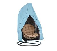 Copertura impermeabile for sedia a uovo sospesa da patio for sedile da altalena doppio con supporto, poliestere 420D, 115x190 cm(Sky Blue,115x190cm)