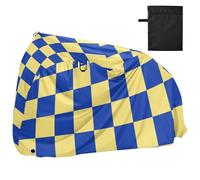 Copertura impermeabile gialla e blu a quadri per bici con fori di bloccaggio anti polvere pioggia neve UV Storage Road Bike Cover adatta per la maggior parte delle protezioni per i