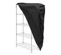 Copertura impermeabile in rete di PVC per scaffalature con pannello trasparente e cerniere a 3 vie, copertura protettiva resistente alle intemperie per rack a 5 ripiani, 91 x 45 x 182 cm, adatta per