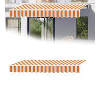 Copertura impermeabile in tessuto per veranda da patio, con protezione UV e mantovana frontale per uso esterno, a strisce gialle, 6 x 2 m, per spazi domestici e commerciali