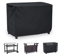 Copertura impermeabile multiuso per carrello da pranzo all'aperto, supporto per forno per pizza e tavolo da barbecue da patio, tessuto Oxford 420D con coulisse regolabile e blocco (133 x 57 x 90 cm)