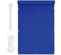 Copertura impermeabile per balcone, 1,1 x 3,5 m, blu, in poliestere, per giardino, patio, piscina, uso esterno, include occhielli, corde e cinghie per una vestibilità sicura