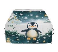 Copertura impermeabile per barbecue, resistente allo sbiadimento, resistente, adatta per griglie fino a 63 cm, motivo: pinguino, albero di Natale, stelle, fiocchi di neve
