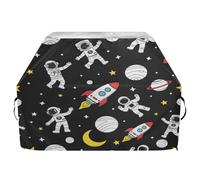 Copertura impermeabile per barbecue, resistente allo sbiadimento, resistente, adatta per griglie fino a 25 cm, motivo astronauta, razzo, pianeta, stelle