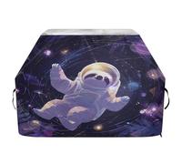 Copertura impermeabile per barbecue, resistente allo sbiadimento, resistente, adatta per griglie fino a 63 cm, bradipo astronauta che galleggia tra stelle scintillanti, casco spaziale olografico