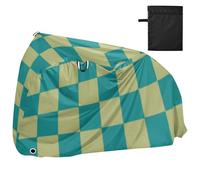 Copertura impermeabile per bici a quadri color foglia di tè cachi con fori di bloccaggio resistente ai raggi UV per interni ed esterni Mountain Bike copertura adatta per la maggior parte dei kit per