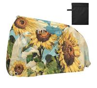 Copertura impermeabile per bici con girasoli pittura ad olio gialla con fori di bloccaggio anti polvere pioggia neve UV Storage copertura per moto adatta per la maggior parte dei cobertor para