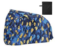 Copertura impermeabile per bici con stampa leopardata blu Godlen con fori di bloccaggio per interni ed esterni, copertura per bici elettrica da strada di montagna adatta per la maggior parte degli