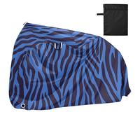 Copertura impermeabile per bici da esterno con texture in pelliccia di tigri blu scuro con fori di bloccaggio anti polvere pioggia neve UV Storage copertura per moto adatta per la maggior parte dei
