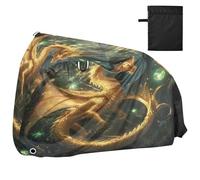 Copertura impermeabile per bicicletta da esterno per ciclomotore, resistente e antivento, protezione solare per mountain bike e bici da strada, Golden Dream Dragon