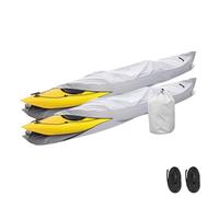 Copertura Impermeabile per Canoa,Copertura Universale Kajak Telo Copertura Kayak Resistente 210D Anti-UV Antipolvere Telo Copri per Barca e Kayak e Canoa(For 11.8ft-13ft kayak)