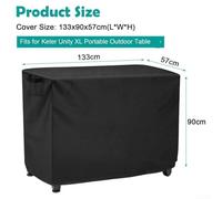Copertura impermeabile per carrello di preparazione all'aperto, regolabile, adatta per forno per pizza e tavoli da barbecue, materiale Oxford 420D (133 x 57 x 90 cm)