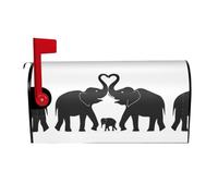 Copertura impermeabile per cassetta postale, con elefante vecchio e giovane elefante, copertura magnetica per la decorazione della casa e del giardino, dimensioni 64,8 x 53,3 cm