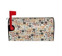 Copertura impermeabile per cassetta postale, con impronte di ossa di cane, copertura magnetica per la decorazione della casa e del giardino, dimensioni 64,8 x 53,3 cm