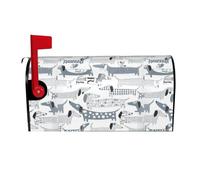 Copertura impermeabile per cassetta postale, con simpatico cane bassotto, copertura magnetica per la decorazione della casa e del giardino, dimensioni 64,8 x 53,3 cm