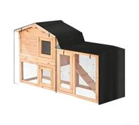 Copertura impermeabile per conigliera da 122 cm, a due piani, resistente alle intemperie, per esterni, con finestra trasparente, colore nero (180 x 52 x 86 cm)