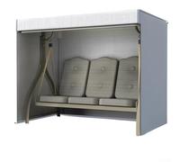 Copertura impermeabile per dondolo da esterno, per cortile e giardino, resistente, 420D, copertura antipolvere con resistenza ai raggi UV, cinghie di fissaggio sicure, grigio (140 x 66 x 91 cm)