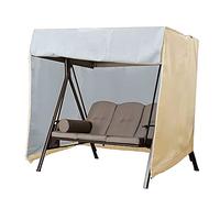 Copertura impermeabile per dondolo da giardino, resistente ai raggi UV, in tessuto Oxford 210D, antivento, per dondolo da giardino a 3 posti, 220 x 125 x 170 cm, beige marrone