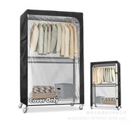 Copertura impermeabile per indumenti, resistente, antipolvere, con cerniera, pannello in PVC trasparente e tasche laterali per riporre oggetti (90,2 x 41,9 x 195,1 cm)