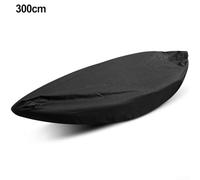 Copertura impermeabile per kayak, progettata per esterni per riporre e viaggiare con chiusura regolabile a rullo e clip per proteggere da acqua, polvere e raggi UV (300 cm, nero)