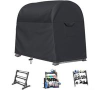 Copertura impermeabile per manubri in tessuto Oxford 600D, resistente agli strappi, per casa, palestra, interni, palestre, stadi (PVC nero 600D)