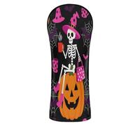 Copertura impermeabile per mazza da golf con scheletro di Halloween, strega, zucca, con etichette intercambiabili n. per Fairway Wood Hybrid
