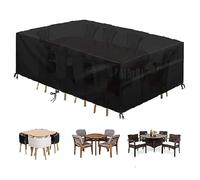 Copertura impermeabile per mobili da giardino, 320 x 220 x 100 cm, resistente, in poliestere Oxford 600D, resistente agli strappi, antivento, protezione UV, con fibbie regolabili e cassetti