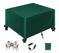 Copertura impermeabile per mobili da giardino in tessuto Oxford 420D, antivento, anti-UV, rettangolare, per tavolo e sedie, per patio, verde, 250 x 210 x 72 cm
