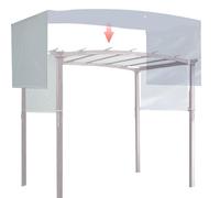 Copertura impermeabile per pergola, 4 x 2,8 m, copertura in poliestere rivestita in argento per protezione solare e uso esterno, con 4 cinghie robuste, solo baldacchino di ricambio