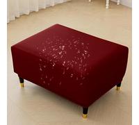 Copertura Impermeabile Per Pouf, Housse Elastico In PU Per Sedie E Panche, Cuscino Protettivo Per Mobili Lavabile In Lavatrice Per Soggiorno, Cucina, Esterno(Red,L)