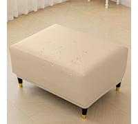 Copertura Impermeabile Per Pouf, Housse Elastico In PU Per Sedie E Panche, Cuscino Protettivo Per Mobili Lavabile In Lavatrice Per Soggiorno, Cucina, Esterno(Beige,M)