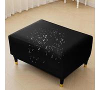 Copertura Impermeabile Per Pouf, Housse Elastico In PU Per Sedie E Panche, Cuscino Protettivo Per Mobili Lavabile In Lavatrice Per Soggiorno, Cucina, Esterno(Black,XS)