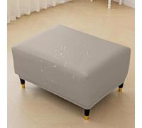Copertura Impermeabile Per Pouf, Housse Elastico In PU Per Sedie E Panche, Cuscino Protettivo Per Mobili Lavabile In Lavatrice Per Soggiorno, Cucina, Esterno(Light gray,L)