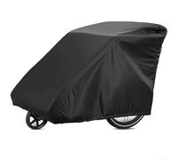 Copertura impermeabile per rimorchi bici per bambini con tessuto Oxford rivestito in PU, strato protettivo UV e cavo antivento per una vestibilità sicura (nero)