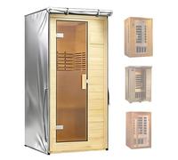 Copertura impermeabile per sauna da esterno/interno copertura resistente per sauna domestica a infrarossi in legno resistente allo sbiadimento solo copertura,Argento,71x84x149cm